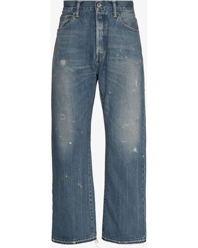 Chimala Distressed Cropped Jeans - Men's - Cotton - Blue