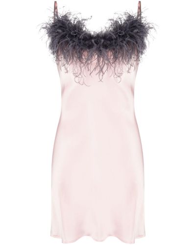 Sleeper Feather-detail Nightdress - Pink