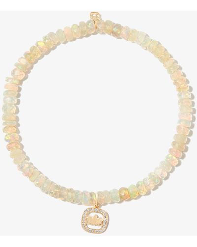 Sydney Evan 14k Yellow Lotus Beaded Diamond Bracelet - White