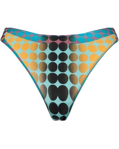 Jean Paul Gaultier Graphic Printed Bikini Bottoms - Blue