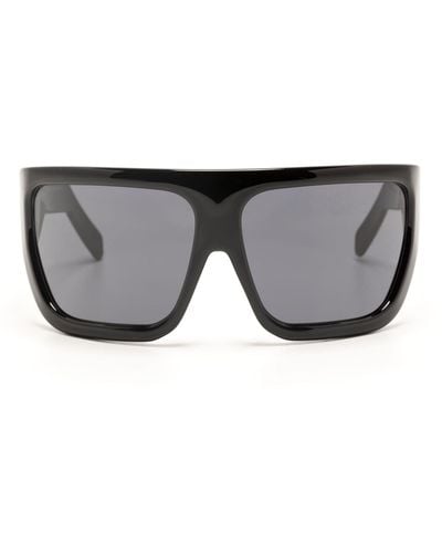 Rick Owens Davis Wraparound-frame Sunglasses - Unisex - Nylon/polyamide - Grey