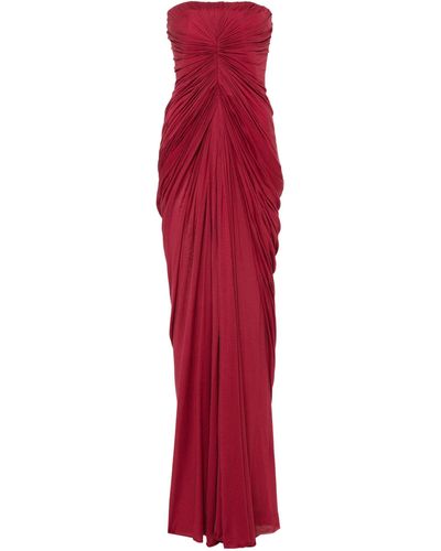 Rick Owens Ruched Maxi Dress - Red