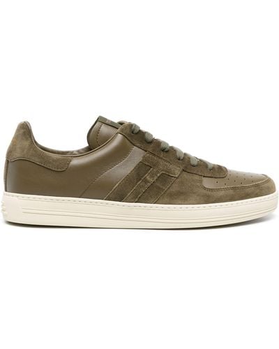Tom Ford Radcliffe Paneled Leather Sneakers - Green
