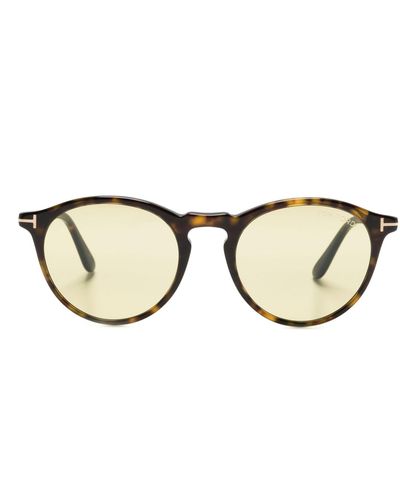 Tom Ford Aurele Panto-frame Sunglasses - Men's - Acetate - Natural