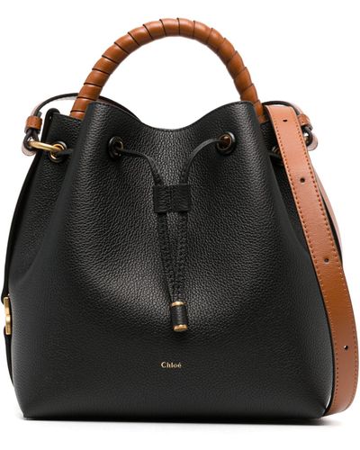 Chloé Marcie Leather Bucket Bag - Black