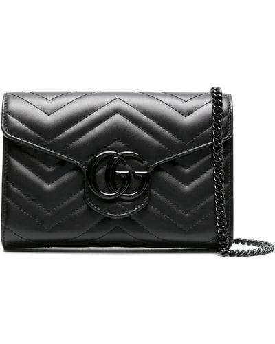Gucci Mini GG Marmont Shoulder Bag - Black
