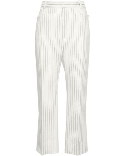 Tom Ford Wool Striped Trousers - White
