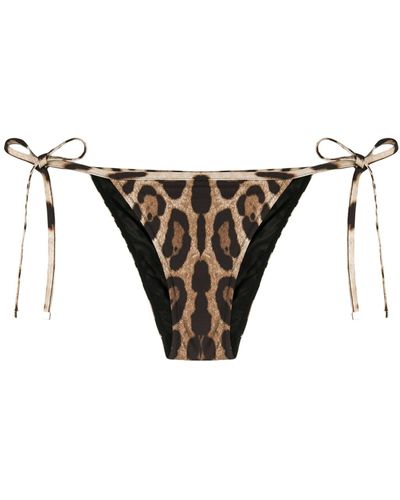 Dolce & Gabbana Leopard-print Bikini Bottoms - Multicolor