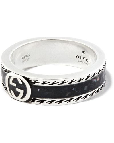 Gucci Sterling Sivler Interlocking G Ring - Men's - Sterling - White