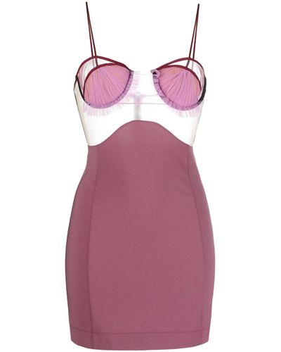 Nensi Dojaka Sheer-panelling Bustier Minidress - Purple