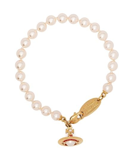 Vivienne Westwood -tone Simonetta Pearl Bracelet - Women's - Brass/faux Pearl - Metallic