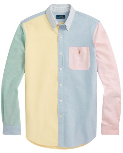 Polo Ralph Lauren Oxford Colour-block Cotton Shirt - Blue