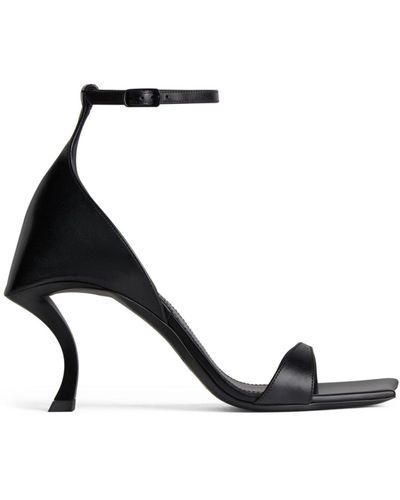 Balenciaga Hourglass 100 Leather Sandals - Black