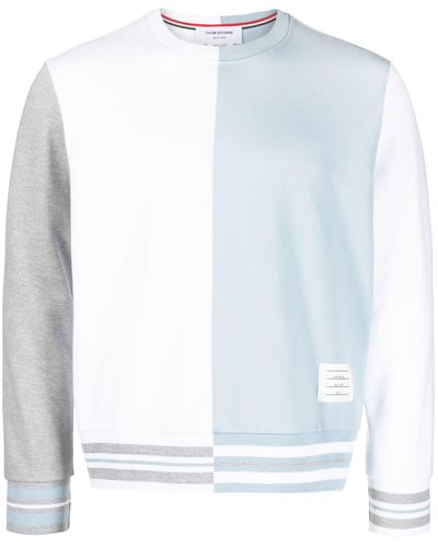 Thom Browne Funmix Colour-block Cotton Sweatshirt - White