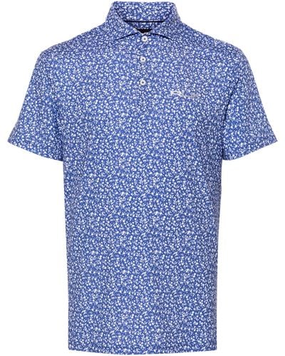 RLX Ralph Lauren Floral-print Golf Shirt - Blue