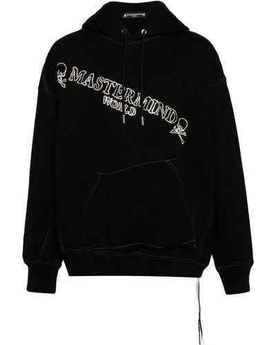 MASTERMIND WORLD Logo-embroidered Cotton Hoodie - Men's - Cotton - Black