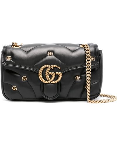 Gucci 'GG Marmont Mini' Quilted Shoulder Bag, - Black