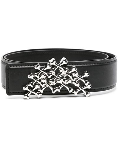 Amiri Logo Buckle Leather Belt - Men's - Calf Leather - Black