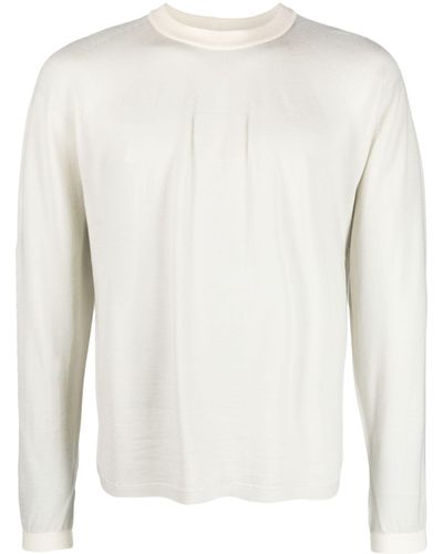 Goldwin White Seamless-knit Wool Sweater