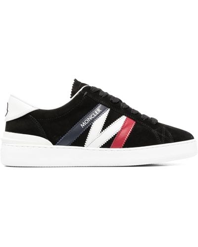 Moncler Navy Calf Suede Trainers - Black