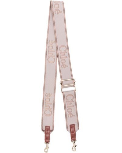 Chloé Pink Logo-embroidered Adjustable Bag Strap
