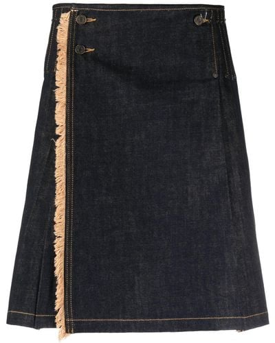 Jean Paul Gaultier Flared Denim Kilt - Women's - Cotton - Black