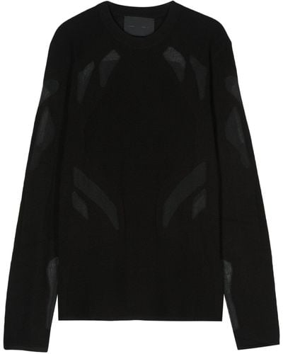HELIOT EMIL Semi-sheer Panels Sweater - Men's - Merino/acrylic/elastane/polyesternylon - Black
