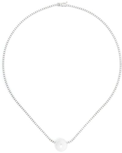 Mizuki 18k White Gold Eve South Sea Pearl And Diamond Necklace - Women's - Diamond/18kt White Gold/south Sea Pearl