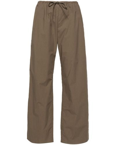 Matteau Drawstring-waist Organic Cotton Trousers - Brown