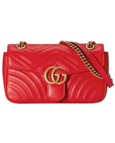 Gucci GG Marmont Small Matelassé-leather Shoulder Bag in Black