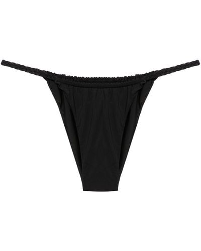 Isa Boulder Braided-detail Bikini Bottoms - Black
