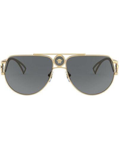 Versace Medusa Pilot-frame Sunglasses - Grey