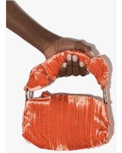 Dries Van Noten Orange Velvet Shoulder Bag