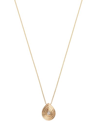 Dana Rebecca 14k Yellow Nana Bernice Groove Teardrop Pendant Necklace - Metallic