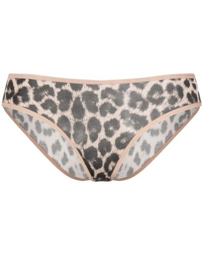 Baserange Neutral Bell Leopard Print Briefs - Women's - Lyocell/elastane - Grey