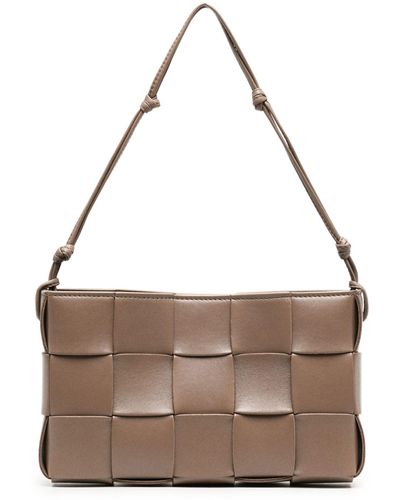 Bottega Veneta Beige Intrecciato Shoulder Bag - Women's - Calf Leather - Brown
