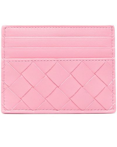 Bottega Veneta Intrecciato Leather Cardholder - Women's - Calf Leather - Pink
