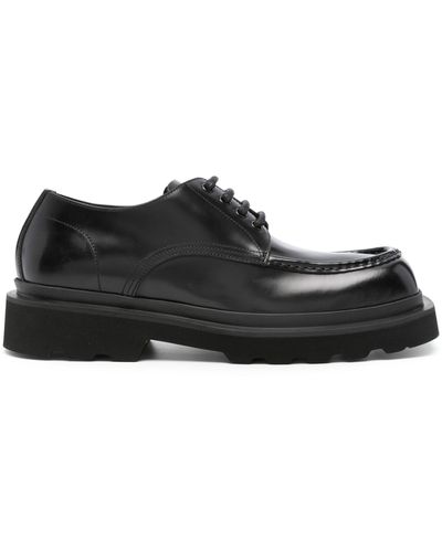 Dolce & Gabbana Square-toe Leather Derby Shoes - Black