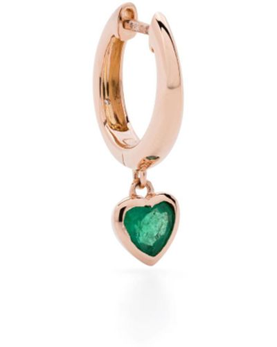 SHAY 18kt Rose Gold Heart Emerald Single Earring - White