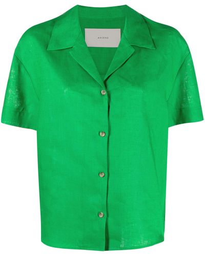 Asceno Prague Linen Shirt - Green