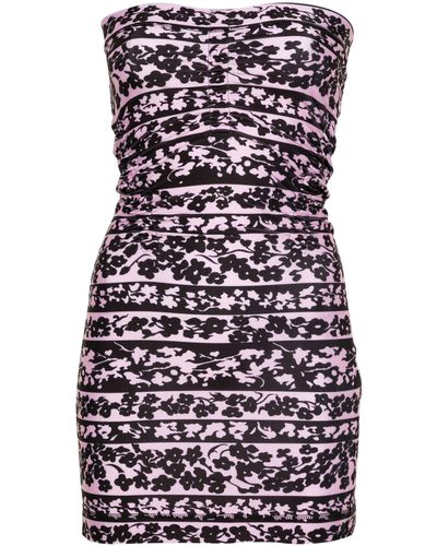 KNWLS Skinn Blossom-print Mini Dress - Women's - Elastane/polyester - Pink