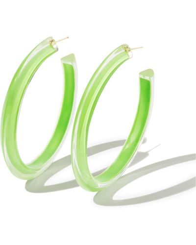 Alison Lou -plated Jelly Medium Hoop Earrings - Women's - Enamel/ Plated Metal - Green