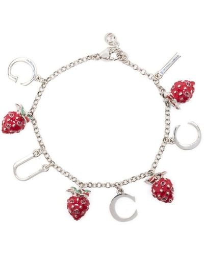 Gucci Strawberry Charm Link Bracelet - White