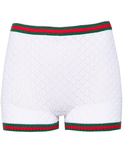 Gucci Web-trim Lace Mini Shorts - White