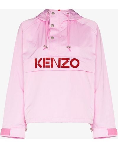 KENZO Logo Print Windbreaker - Pink