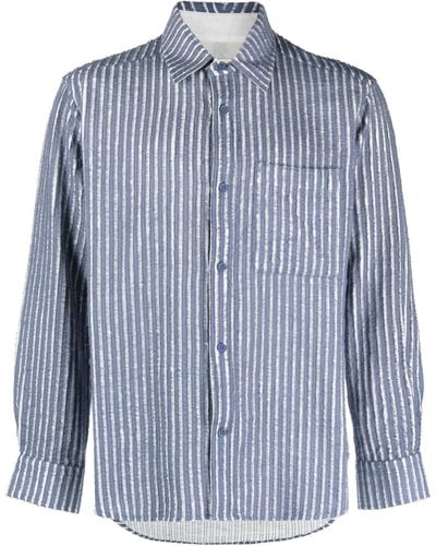 Craig Green Striped Cotton Shirt - Men's - Cotton - Blue