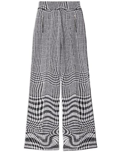 Burberry Warped Houndstooth Jacquard Trousers - Grey
