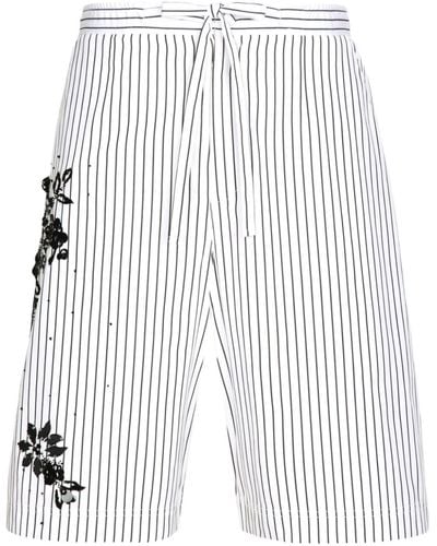 Dolce & Gabbana Striped Cotton Shorts - White