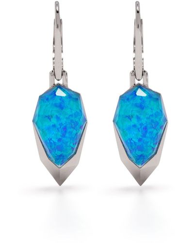 Stephen Webster 18k White Gold Double Dipped Crystal Drop Earrings - Blue