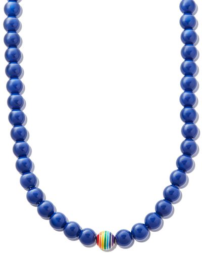 Lauren Rubinski 14k White Gold Enamel Necklace - Blue